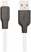 USB кабель HOCO X21 Silicone MicroUSB, 1м, (белый/черный)