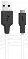 USB кабель HOCO X21 Plus Silicone Lightning 8-pin, 2.4А, 1м, (белый/черный)